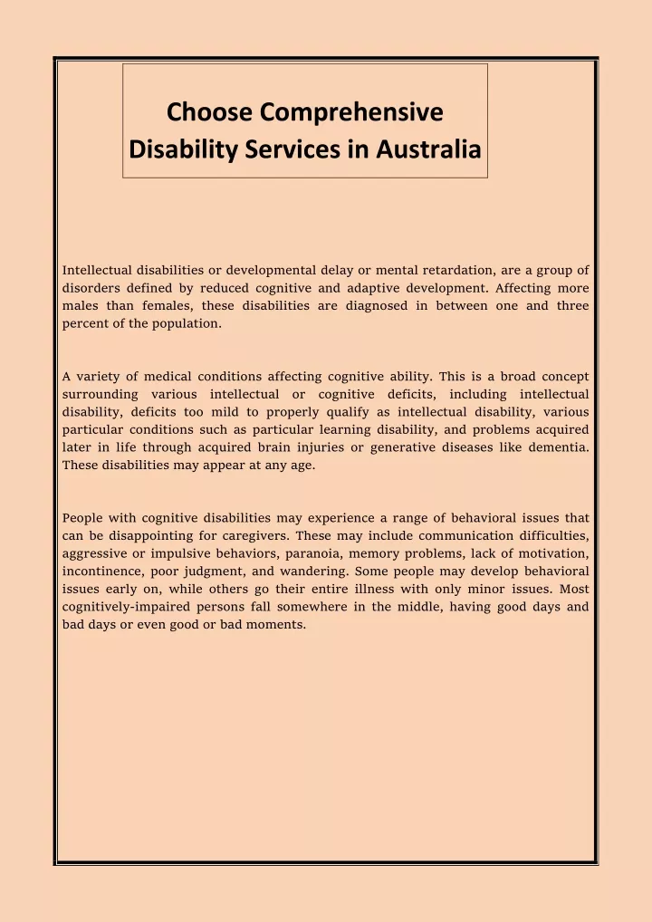 choose comprehensive disability services