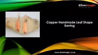 copper handmade leaf shape earring