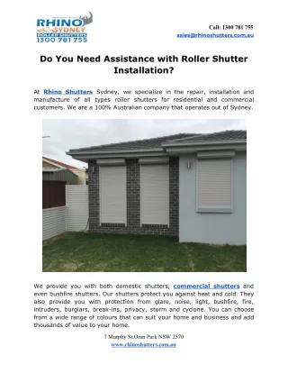 Do You Need Assistance with Roller Shutter Installation
