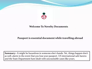 Passport is essential document while travelling abroad