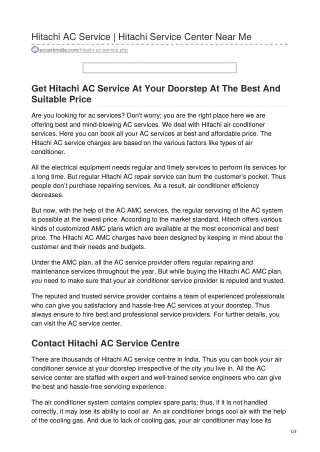 hitachi ac service hitachi service center near me