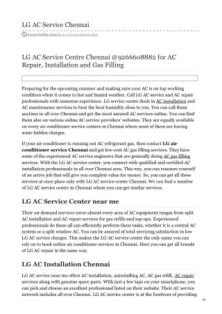 lg ac service chennai
