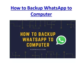 How to Backup WhatsApp to Computer