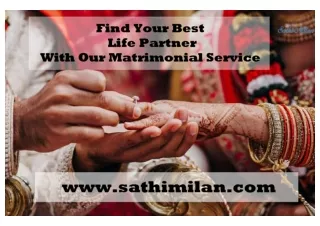 Free Matrimonial Service Provided by Sathimilan