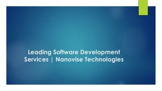 Leading Software Development Services | Nanovise Technologies