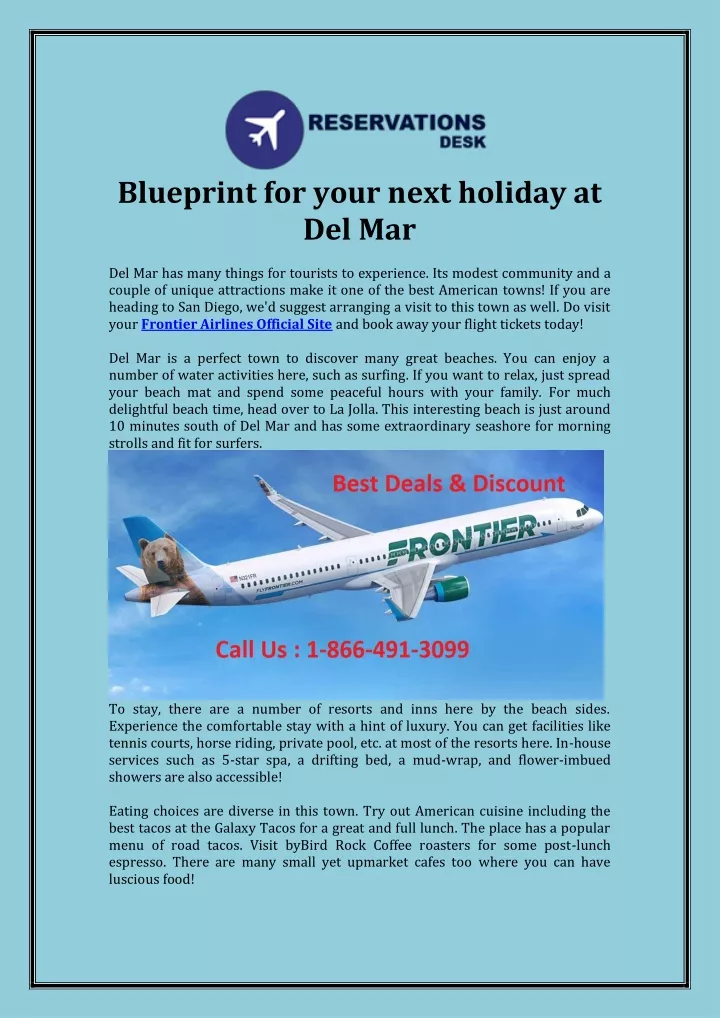 blueprint for your next holiday at del mar