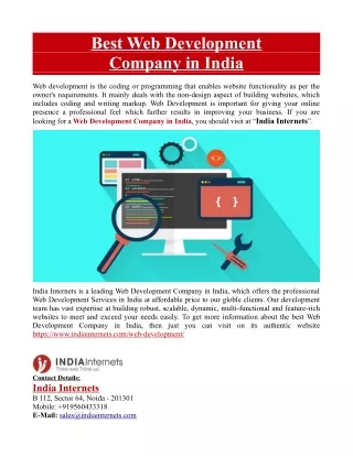 best web development company in india