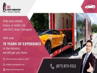 RCC Auto Transport is Lowest Rate Company for Ship Car from Florida to California
