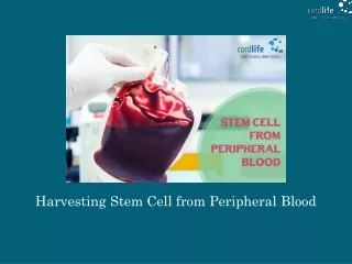 harvesting stem cell from peripheral blood