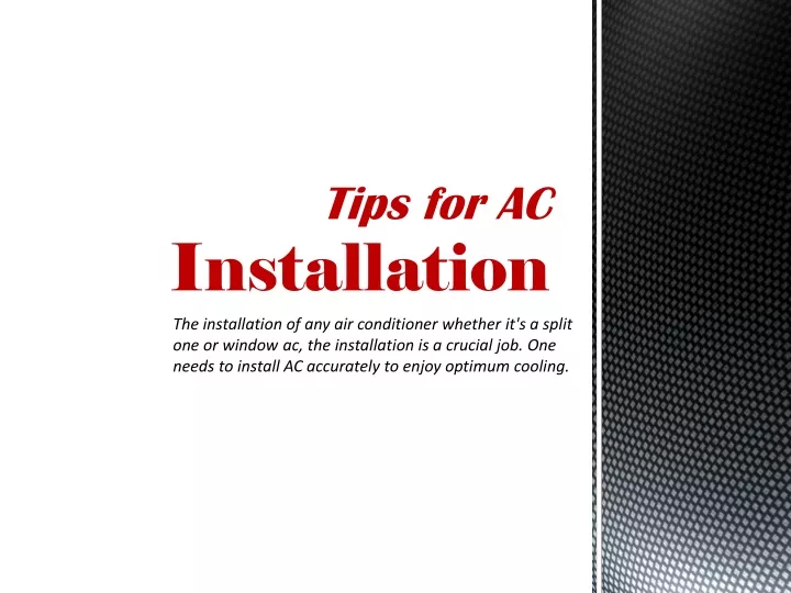 tips for ac installation