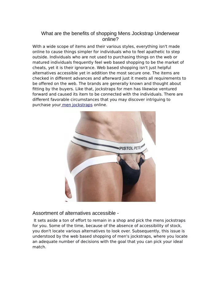 what are the benefits of shopping mens jockstrap