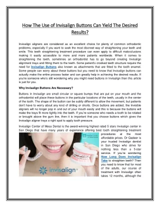 how the use of invisalign buttons can yield