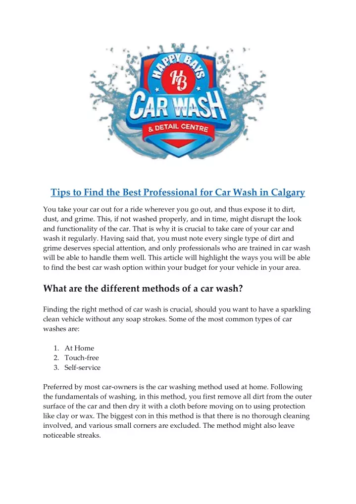 tips to find the best professional for car wash