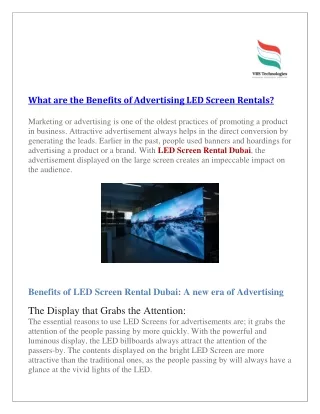what are the benefits of advertising led screen