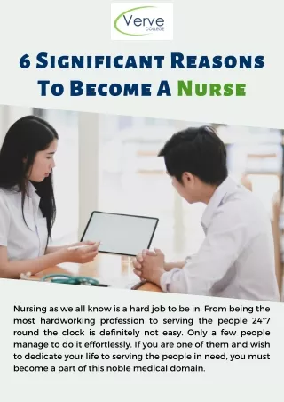 6 significant reasons to become a nurse