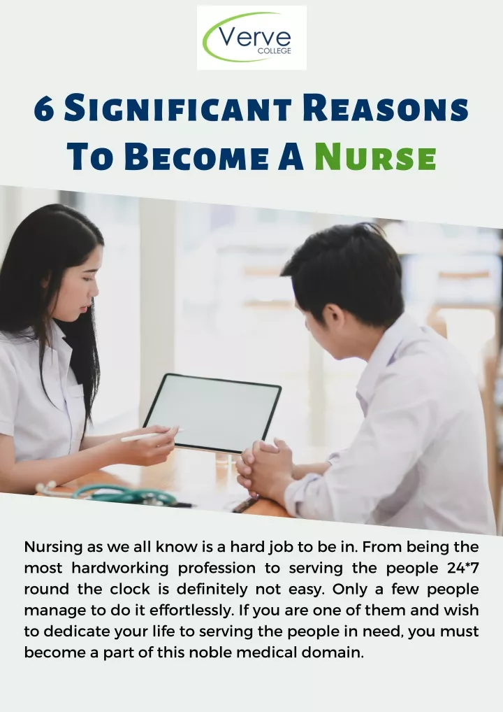 6 significant reasons to become a nurse