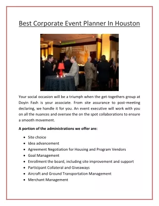 best corporate event planner in houston