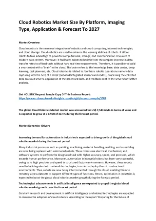 cloud robotics market size by platform imaging