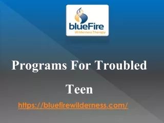 Programs For Troubled Teen - bluefirewilderness.com