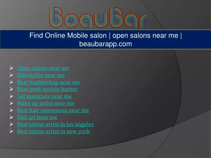 find online mobile salon open salons near