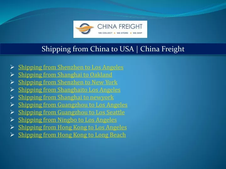 shipping from china to usa china freight