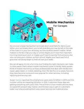 How Do Mobile Mechanics Generate More Revenue For Your Auto Shops?