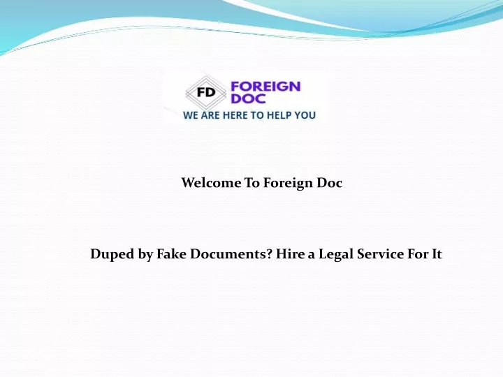 welcome to foreign doc