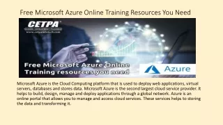 Free Microsoft Azure Online Training Resources You Need