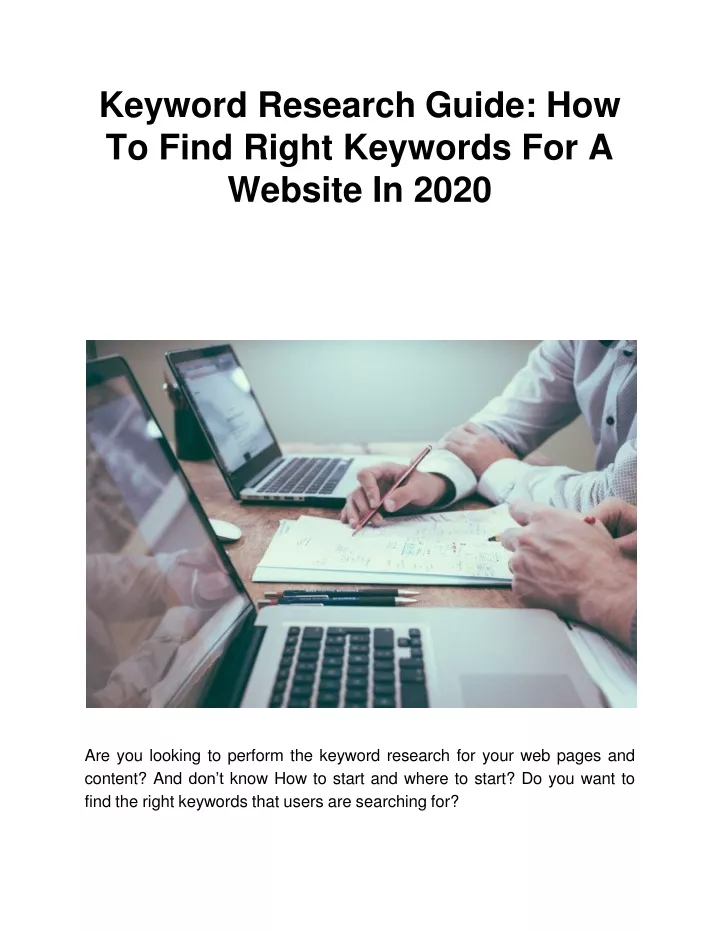 keyword research guide how to find right keywords for a website in 2020