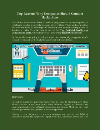 top reasons why companies should conduct