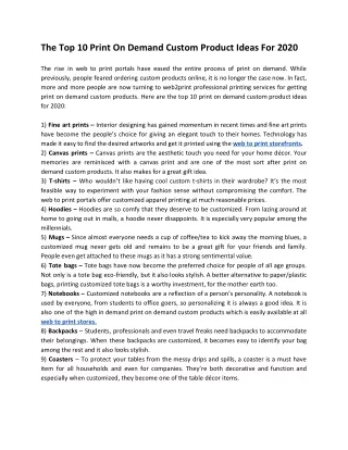 the top 10 print on demand custom product ideas