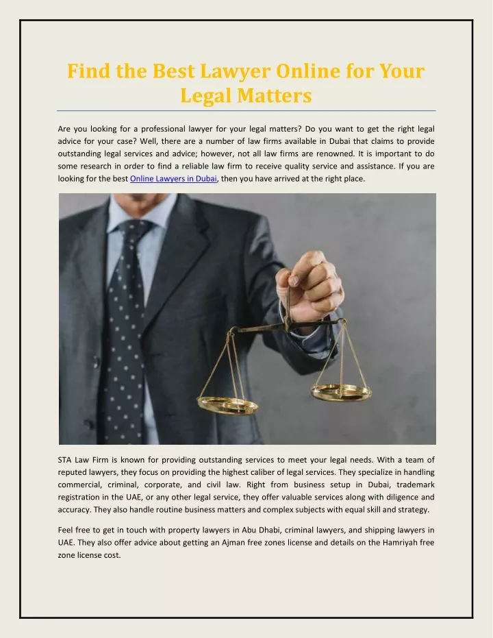 find the best lawyer online for your legal matters