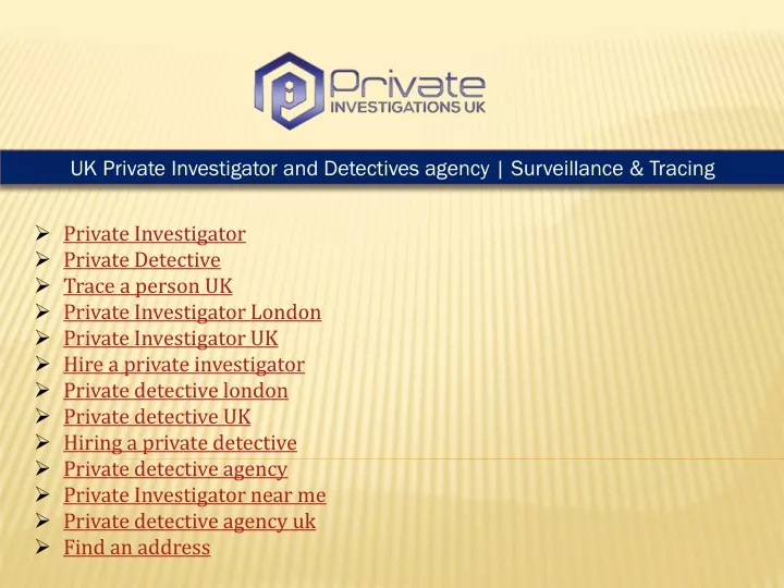 uk private investigator and detectives agency