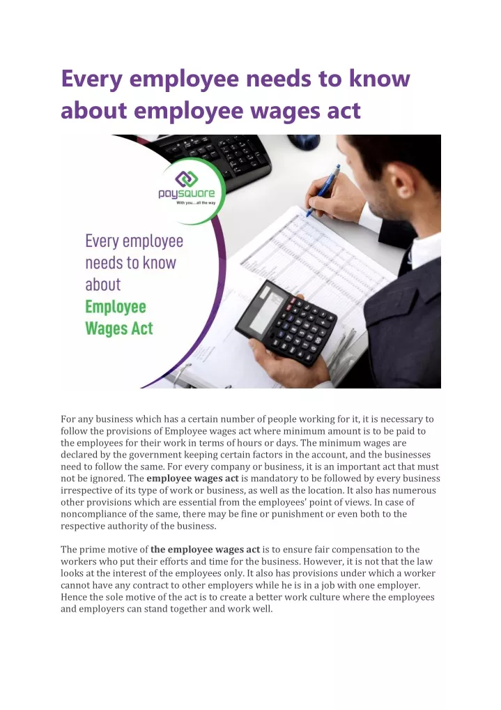 every employee needs to know about employee wages