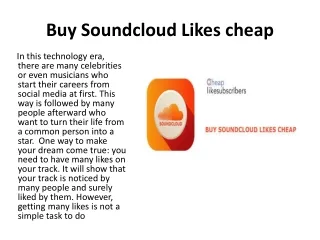 Buy Soundcloud Likes cheap from Cheaplikesubscribers