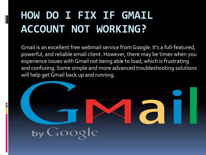 how do i fix if gmail account not working