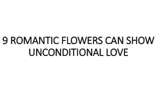 9 romantic flowers can show unconditional love