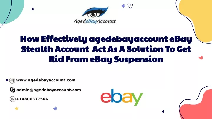 how effectively agedebayaccount ebay