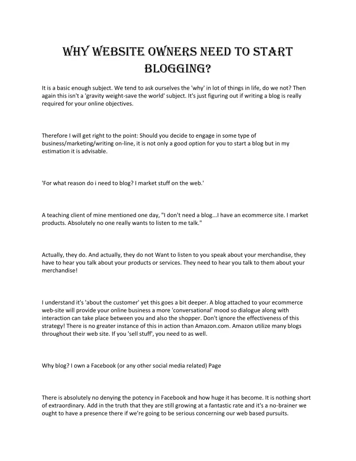 why website owners need to start blogging
