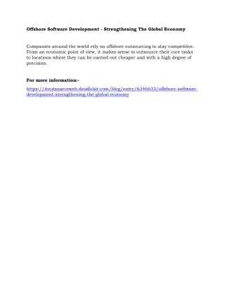offshore software development strengthening