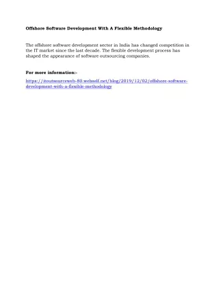 offshore software development with a flexible