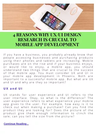4 Reasons Why UX/UI Design Research is Crucial to Mobile App Development