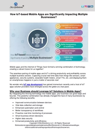 how iot based mobile apps are significantly
