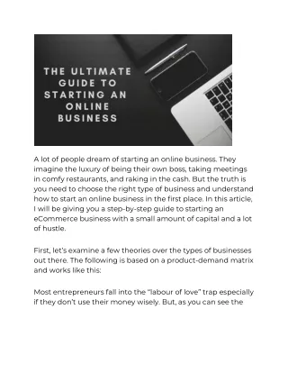 The Ultimate Guide to Starting An Online Business