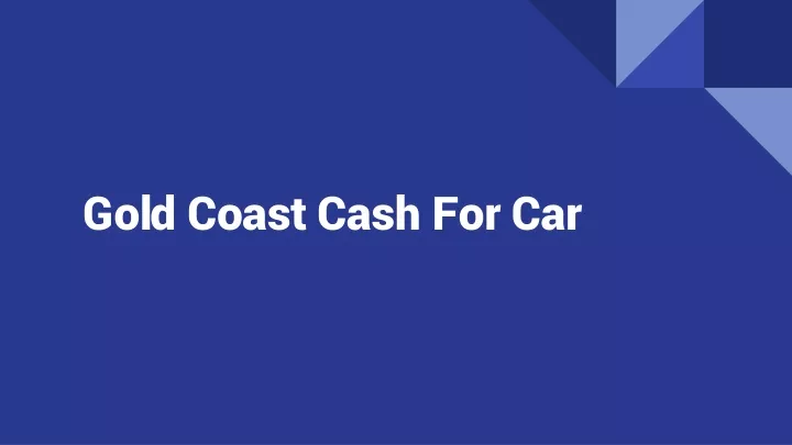 gold coast cash for car