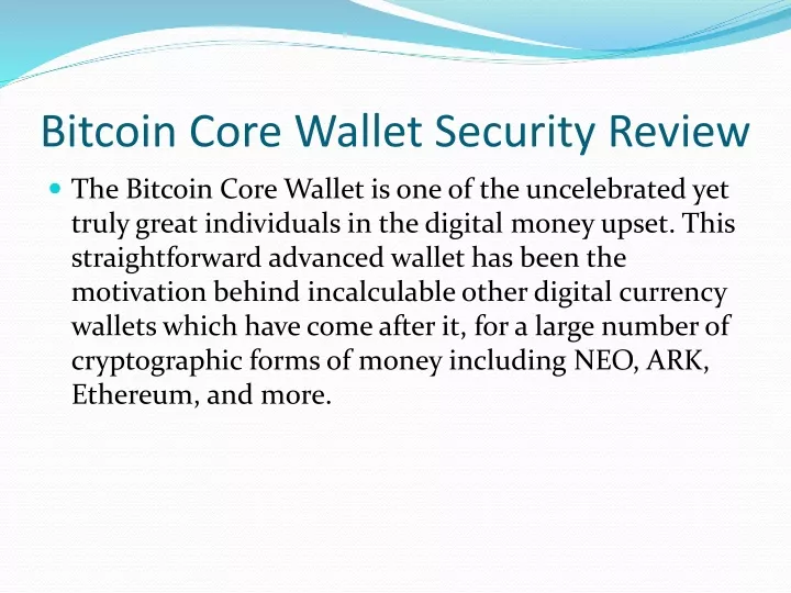 bitcoin core wallet security review