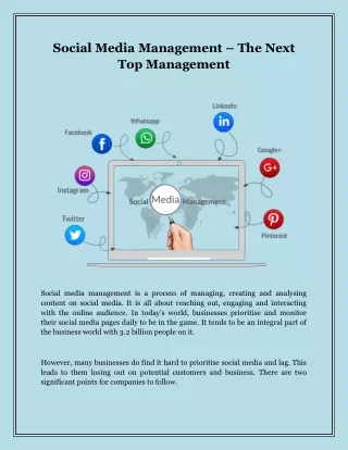 social media management the next top management