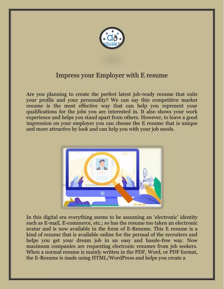 impress your employer with e resume