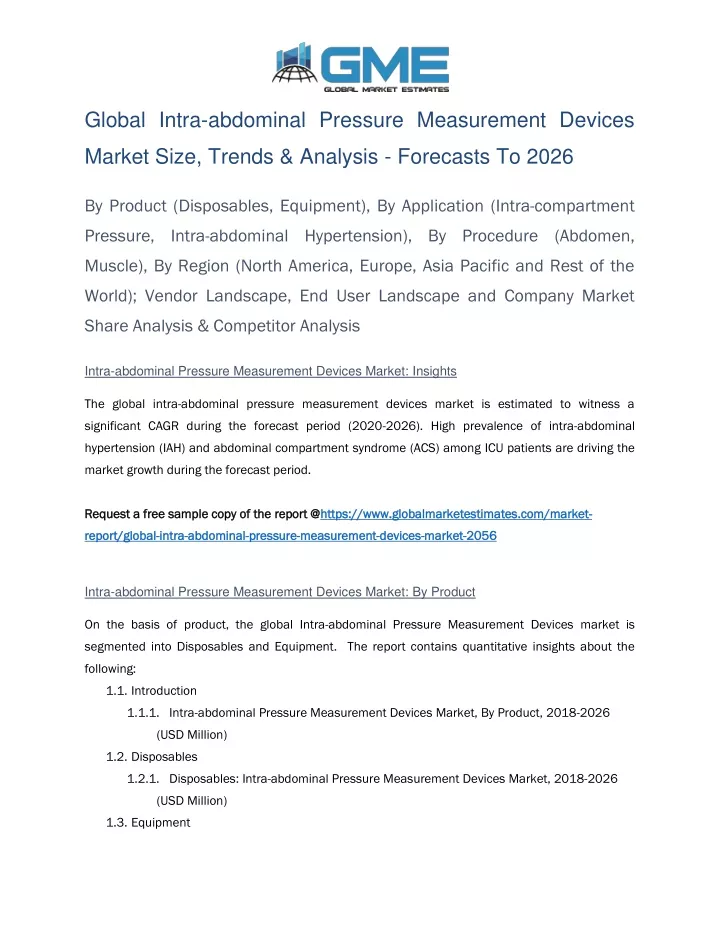 global intra abdominal pressure measurement