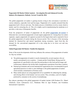 peppermint oil market global analysis